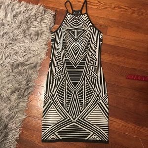 Patterned body con dress
